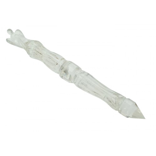 Clear Quartz Gemstone Angel Carved Healing Wand